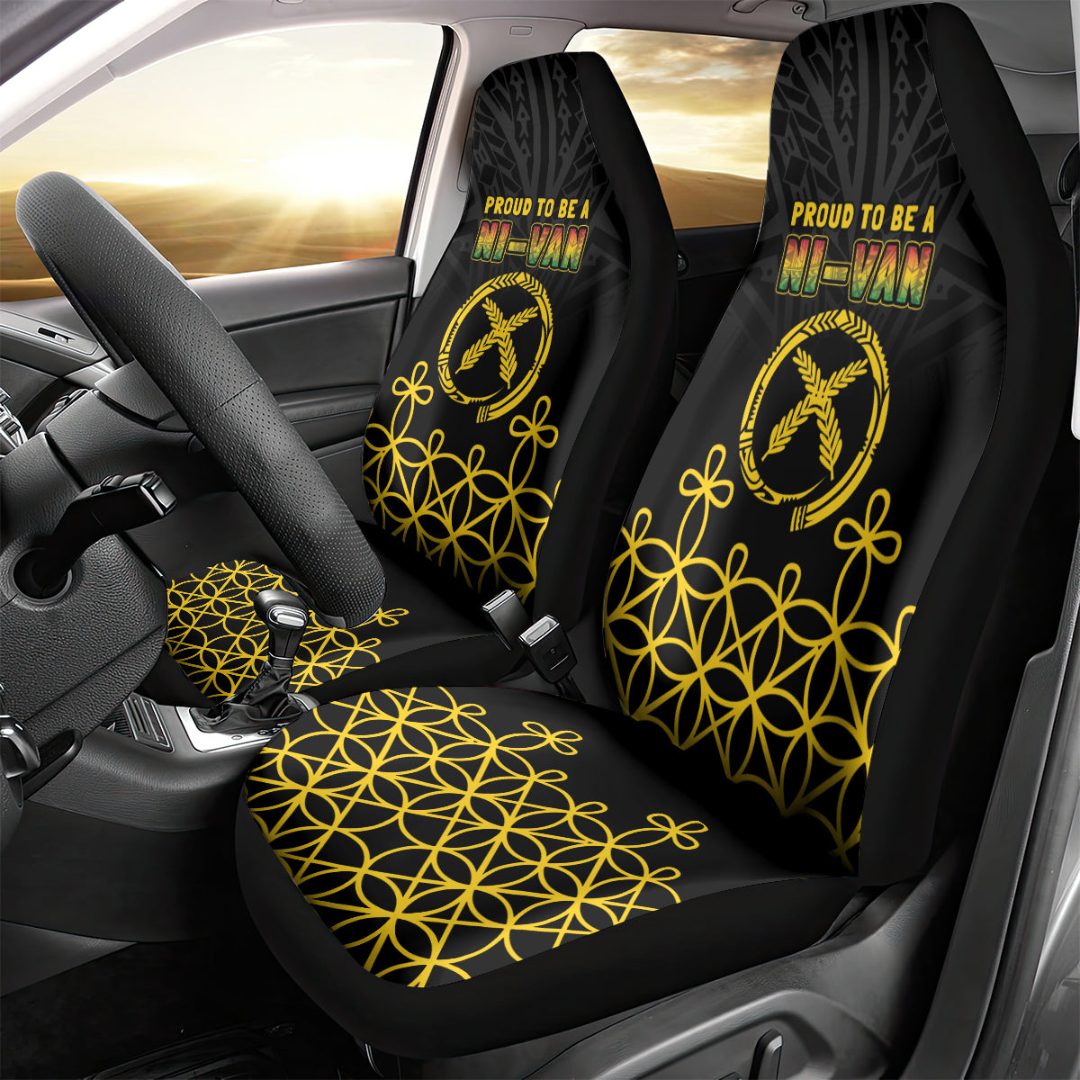 Vanuatu Indipendens Dei Car Seat Cover Tribal Sand Drawing
