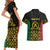 Vanuatu Indipendens Dei Couples Matching Short Sleeve Bodycon Dress and Hawaiian Shirt Tribal Sand Drawing