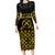 Vanuatu Indipendens Dei Family Matching Long Sleeve Bodycon Dress and Hawaiian Shirt Tribal Sand Drawing