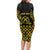 Vanuatu Indipendens Dei Family Matching Long Sleeve Bodycon Dress and Hawaiian Shirt Tribal Sand Drawing