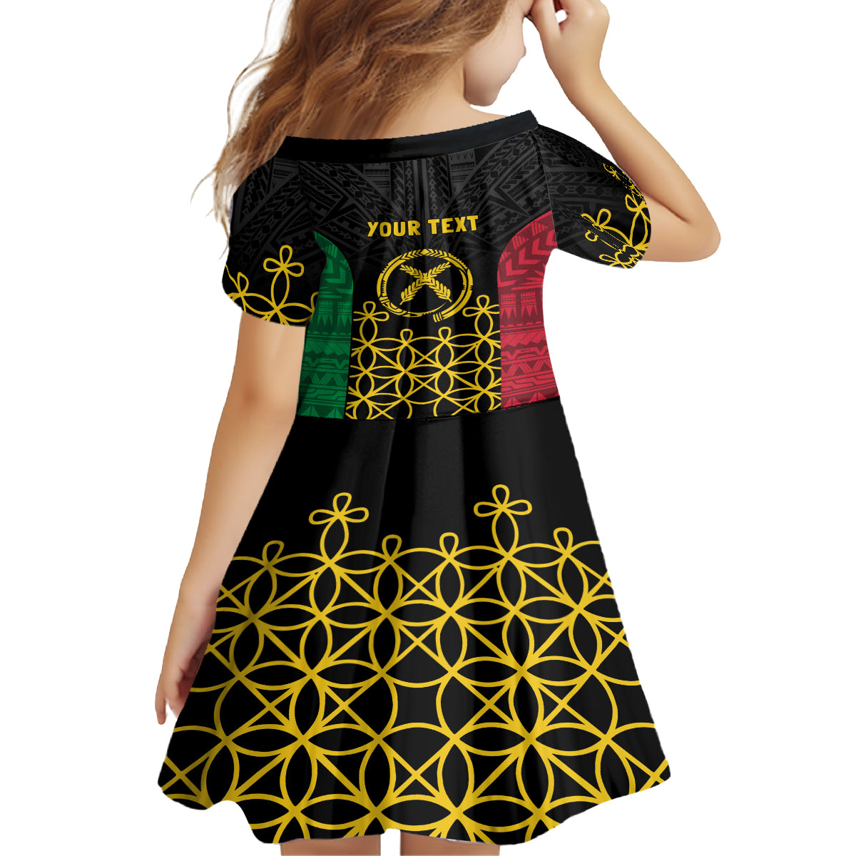 Vanuatu Indipendens Dei Family Matching Off Shoulder Maxi Dress and Hawaiian Shirt Tribal Sand Drawing LT7 - Polynesian Pride