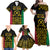 Vanuatu Indipendens Dei Family Matching Off Shoulder Maxi Dress and Hawaiian Shirt Tribal Sand Drawing