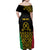 Vanuatu Indipendens Dei Family Matching Off Shoulder Maxi Dress and Hawaiian Shirt Tribal Sand Drawing