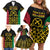 Vanuatu Indipendens Dei Family Matching Off Shoulder Short Dress and Hawaiian Shirt Tribal Sand Drawing