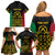 Vanuatu Indipendens Dei Family Matching Off Shoulder Short Dress and Hawaiian Shirt Tribal Sand Drawing