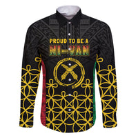 Vanuatu Indipendens Dei Family Matching Puletasi and Hawaiian Shirt Tribal Sand Drawing LT7 Dad's Shirt - Long Sleeve Colorful - Polynesian Pride