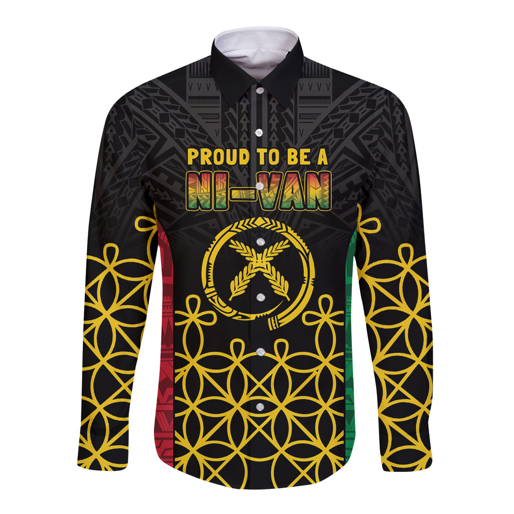 Vanuatu Indipendens Dei Long Sleeve Button Shirt Tribal Sand Drawing