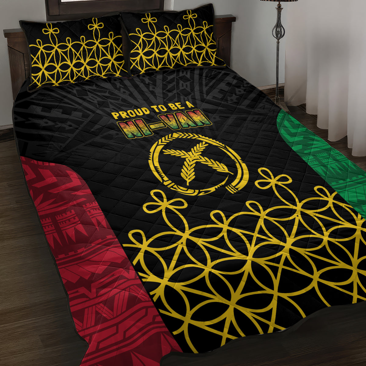 Vanuatu Indipendens Dei Quilt Bed Set Tribal Sand Drawing LT7 Colorful - Polynesian Pride