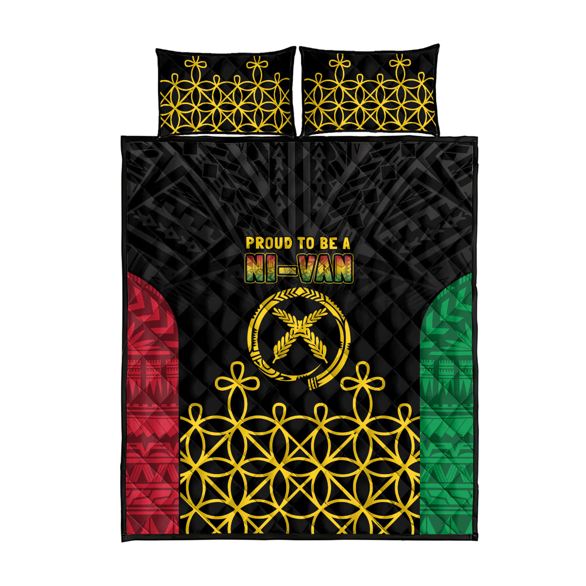 Vanuatu Indipendens Dei Quilt Bed Set Tribal Sand Drawing LT7 - Polynesian Pride
