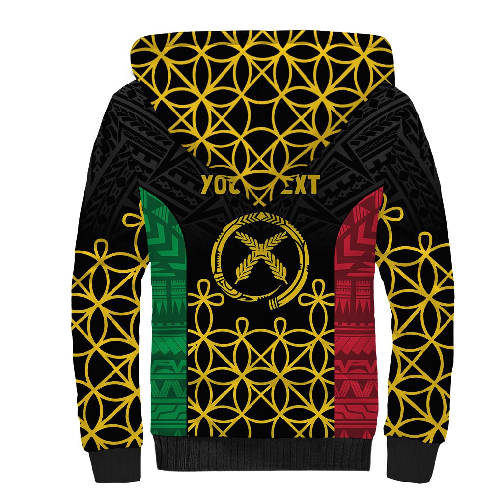 Vanuatu Indipendens Dei Sherpa Hoodie Tribal Sand Drawing