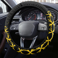 Vanuatu Indipendens Dei Steering Wheel Cover Tribal Sand Drawing LT7 - Polynesian Pride