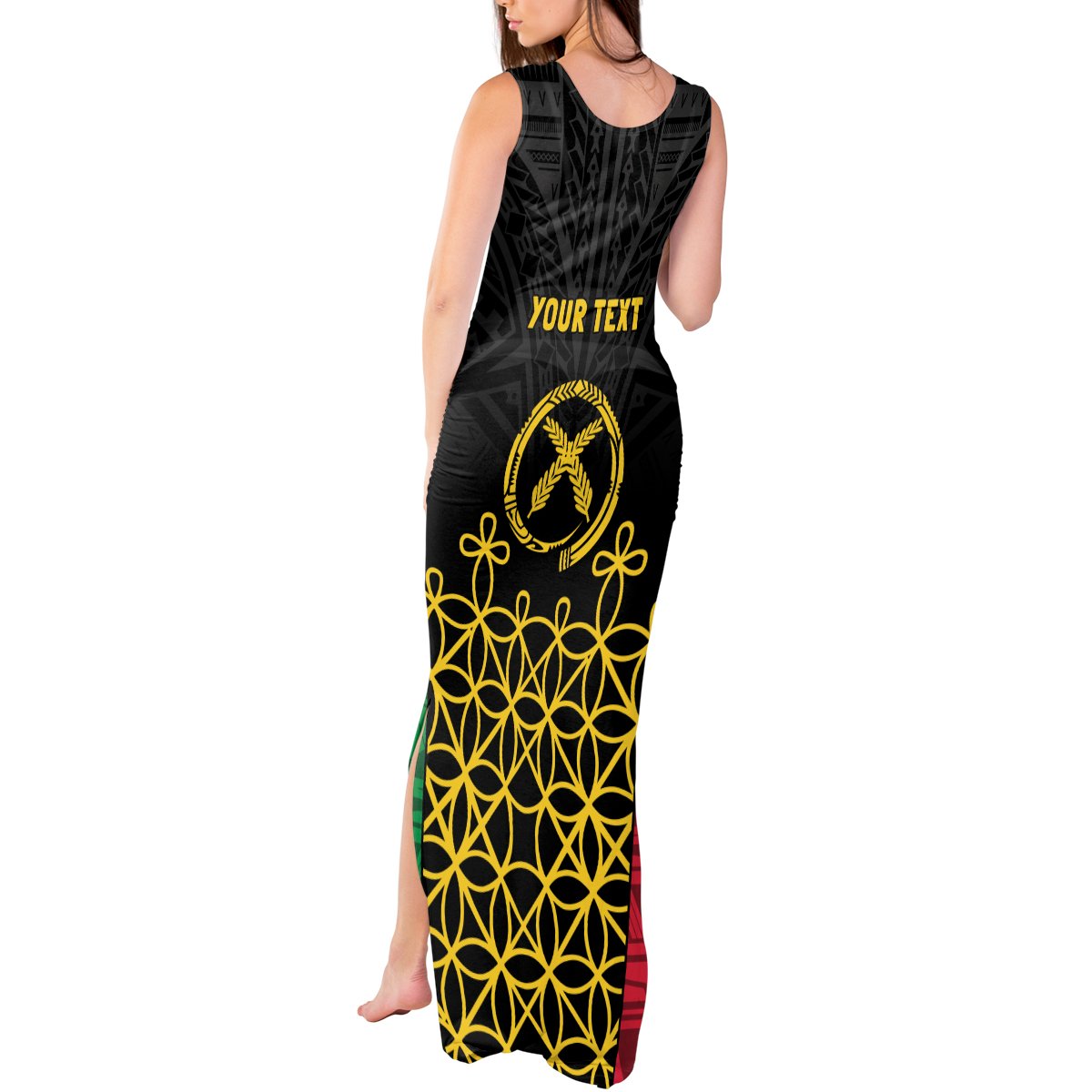 Vanuatu Indipendens Dei Tank Maxi Dress Tribal Sand Drawing LT7 - Polynesian Pride