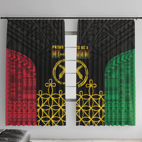 Vanuatu Indipendens Dei Window Curtain Tribal Sand Drawing LT7 With Hooks Colorful - Polynesian Pride