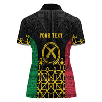 Vanuatu Indipendens Dei Women Polo Shirt Tribal Sand Drawing