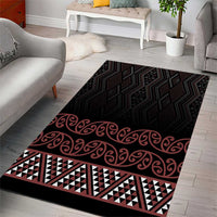 Maori Taniko Patterns Area Rug Brown Niho Taniwha Mix Paatiki Motifs