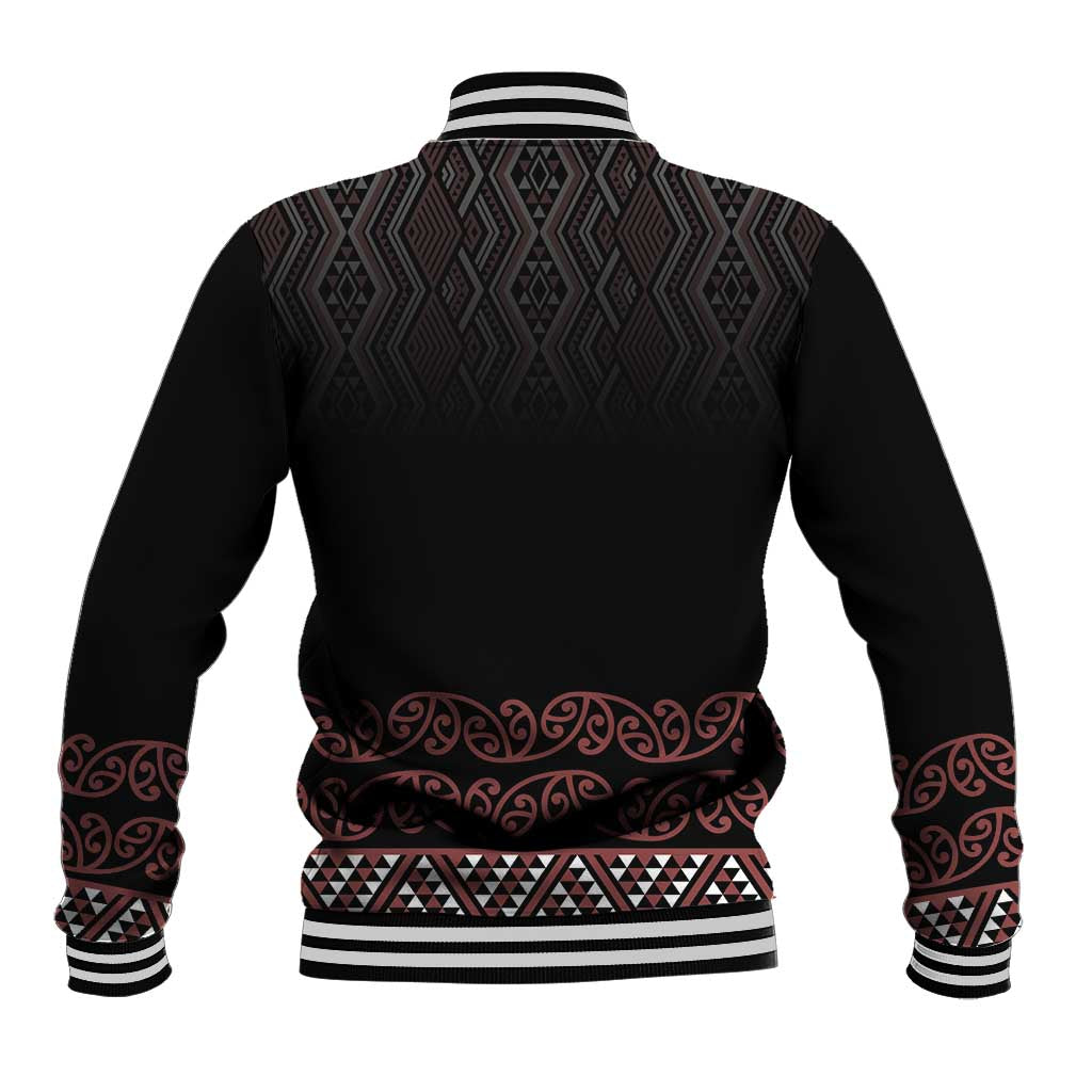 Maori Taniko Patterns Baseball Jacket Brown Niho Taniwha Mix Paatiki Motifs LT7 - Polynesian Pride