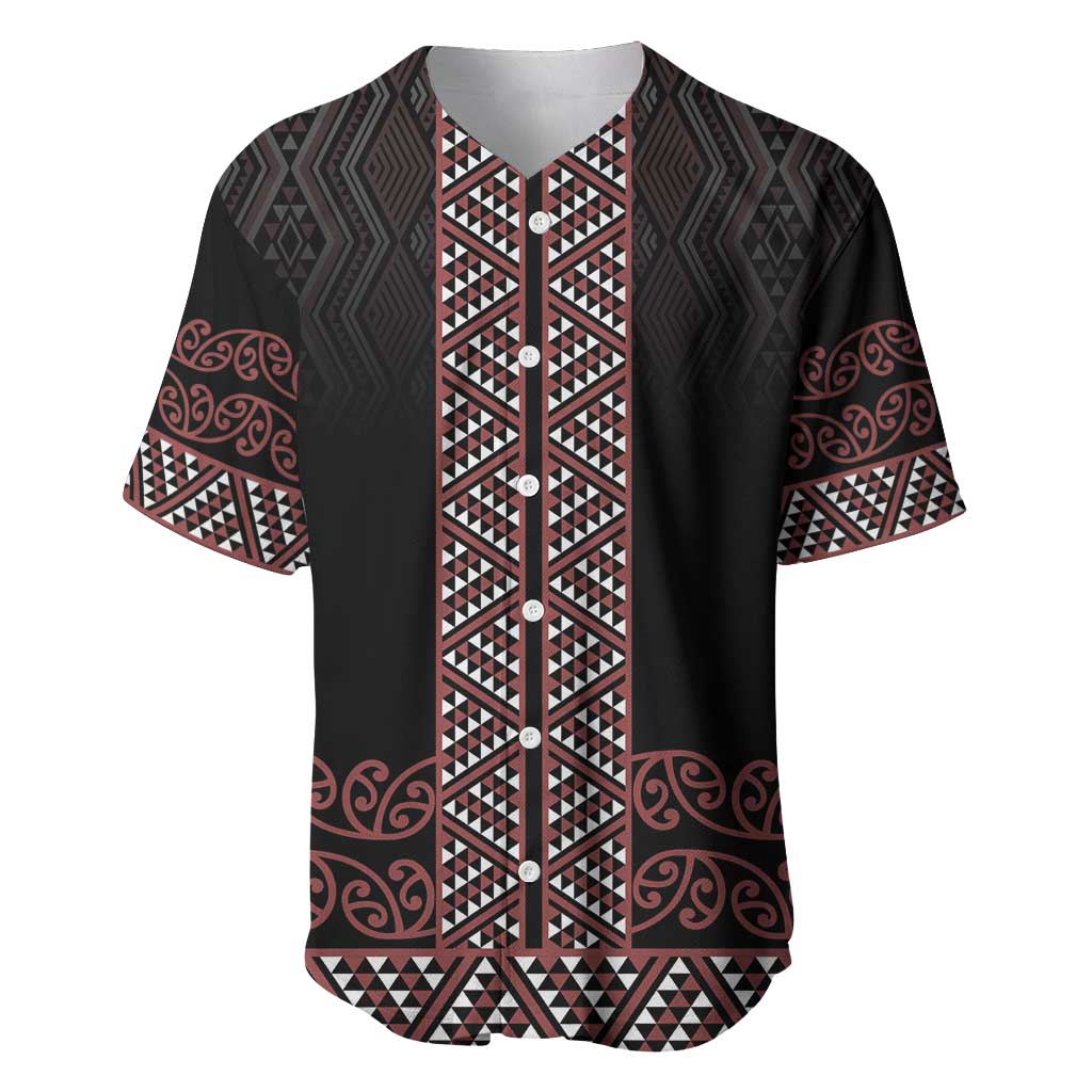 Maori Taniko Patterns Baseball Jersey Brown Niho Taniwha Mix Paatiki Motifs
