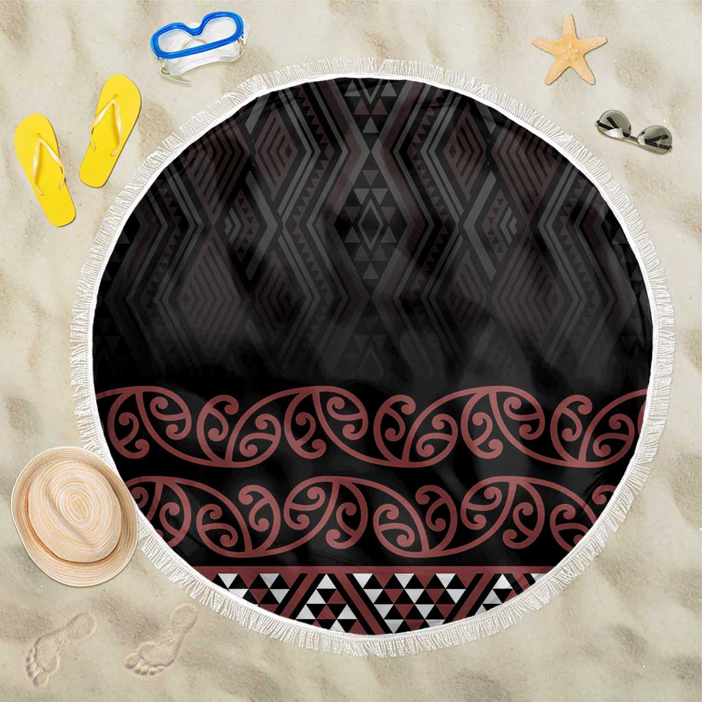 Maori Taniko Patterns Beach Blanket Brown Niho Taniwha Mix Paatiki Motifs LT7 One Size 150cm Brown - Polynesian Pride