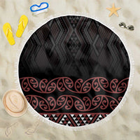 Maori Taniko Patterns Beach Blanket Brown Niho Taniwha Mix Paatiki Motifs LT7 One Size 150cm Brown - Polynesian Pride