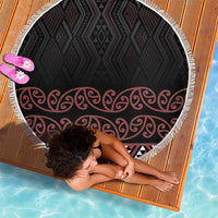 Maori Taniko Patterns Beach Blanket Brown Niho Taniwha Mix Paatiki Motifs LT7 - Polynesian Pride