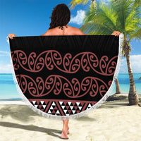 Maori Taniko Patterns Beach Blanket Brown Niho Taniwha Mix Paatiki Motifs LT7 - Polynesian Pride