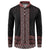 Maori Taniko Patterns Button Sweatshirt Brown Niho Taniwha Mix Paatiki Motifs