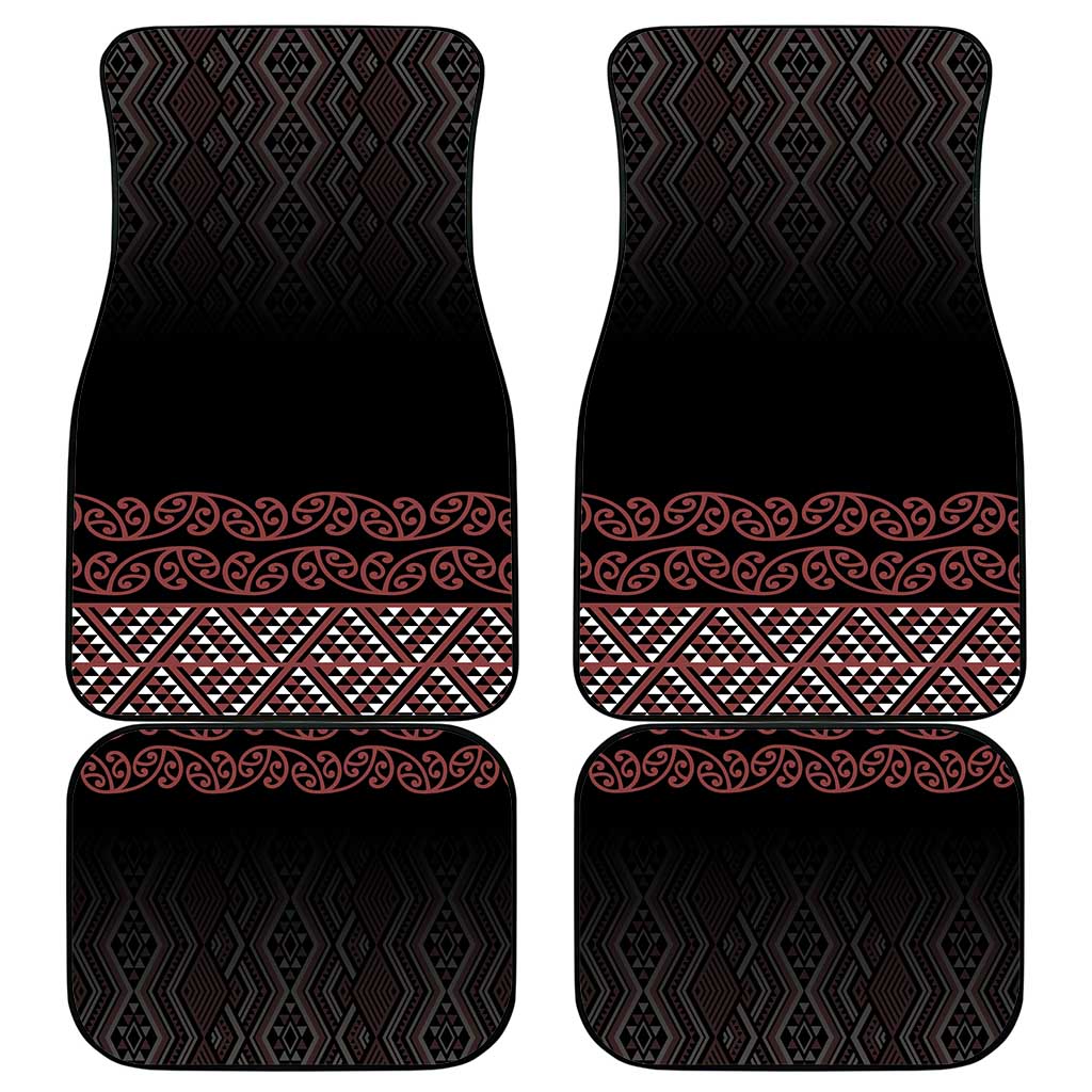 Maori Taniko Patterns Car Mats Brown Niho Taniwha Mix Paatiki Motifs LT7 - Polynesian Pride