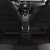 Maori Taniko Patterns Car Mats Brown Niho Taniwha Mix Paatiki Motifs LT7 Set 2pcs - Back Brown - Polynesian Pride