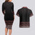 Maori Taniko Patterns Couples Matching Long Sleeve Bodycon Dress and Hawaiian Shirt Brown Niho Taniwha Mix Paatiki Motifs