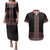 Maori Taniko Patterns Couples Matching Puletasi and Hawaiian Shirt Brown Niho Taniwha Mix Paatiki Motifs
