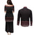 Maori Taniko Patterns Couples Matching Puletasi and Long Sleeve Button Shirt Brown Niho Taniwha Mix Paatiki Motifs