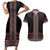 Maori Taniko Patterns Couples Matching Short Sleeve Bodycon Dress and Hawaiian Shirt Brown Niho Taniwha Mix Paatiki Motifs