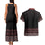 Maori Taniko Patterns Couples Matching Tank Maxi Dress and Hawaiian Shirt Brown Niho Taniwha Mix Paatiki Motifs