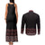 Maori Taniko Patterns Couples Matching Tank Maxi Dress and Long Sleeve Button Shirt Brown Niho Taniwha Mix Paatiki Motifs