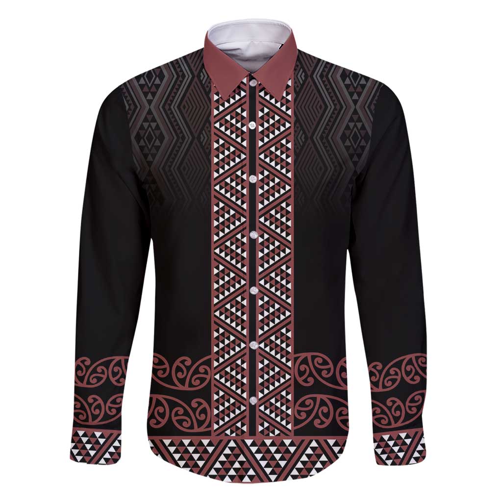 Maori Taniko Patterns Family Matching Summer Maxi Dress and Hawaiian Shirt Brown Niho Taniwha Mix Paatiki Motifs