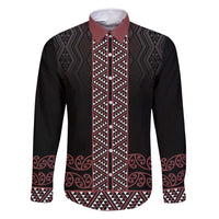 Maori Taniko Patterns Family Matching Summer Maxi Dress and Hawaiian Shirt Brown Niho Taniwha Mix Paatiki Motifs