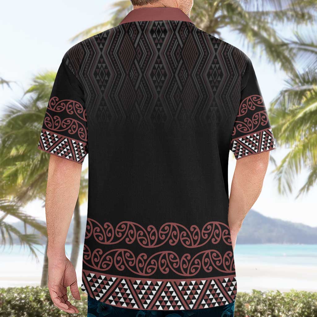 Maori Taniko Patterns Hawaiian Shirt Brown Niho Taniwha Mix Paatiki Motifs