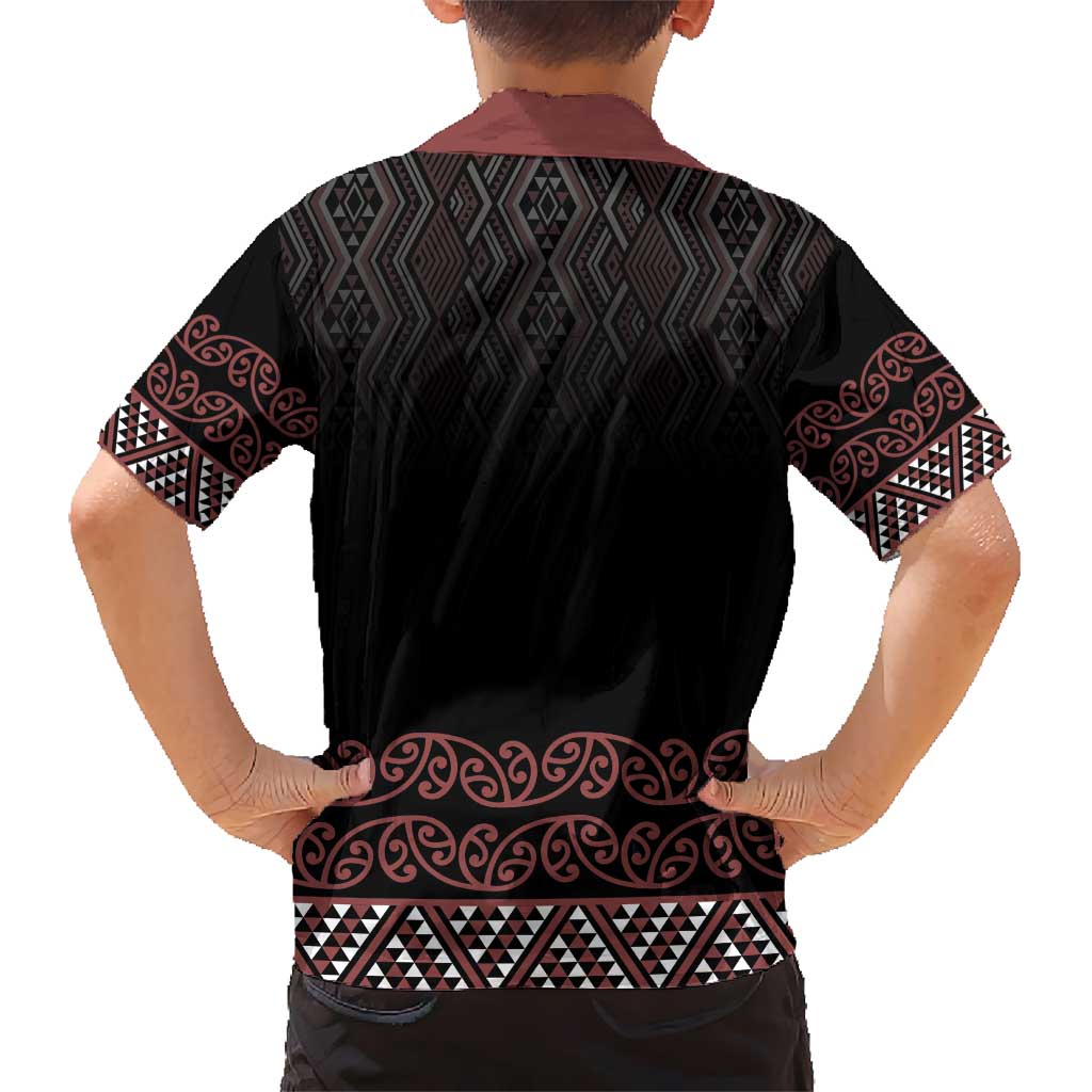 Maori Taniko Patterns Hawaiian Shirt Brown Niho Taniwha Mix Paatiki Motifs