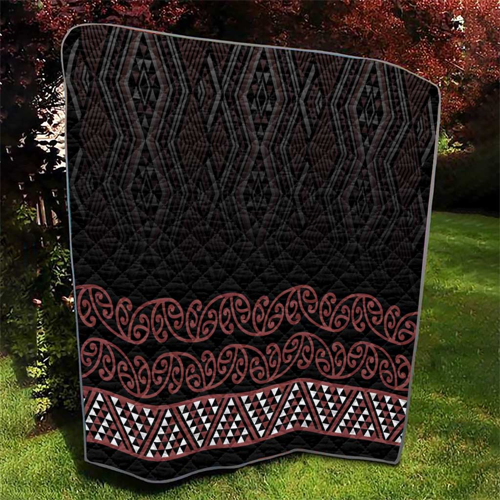 Maori Taniko Patterns Quilt Brown Niho Taniwha Mix Paatiki Motifs