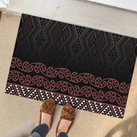 Maori Taniko Patterns Rubber Doormat Brown Niho Taniwha Mix Paatiki Motifs LT7 - Polynesian Pride