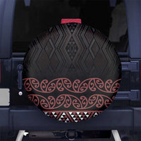 Maori Taniko Patterns Spare Tire Cover Brown Niho Taniwha Mix Paatiki Motifs