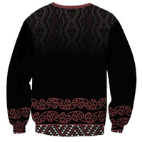 Maori Taniko Patterns Sweatshirt Brown Niho Taniwha Mix Paatiki Motifs LT7 - Polynesian Pride