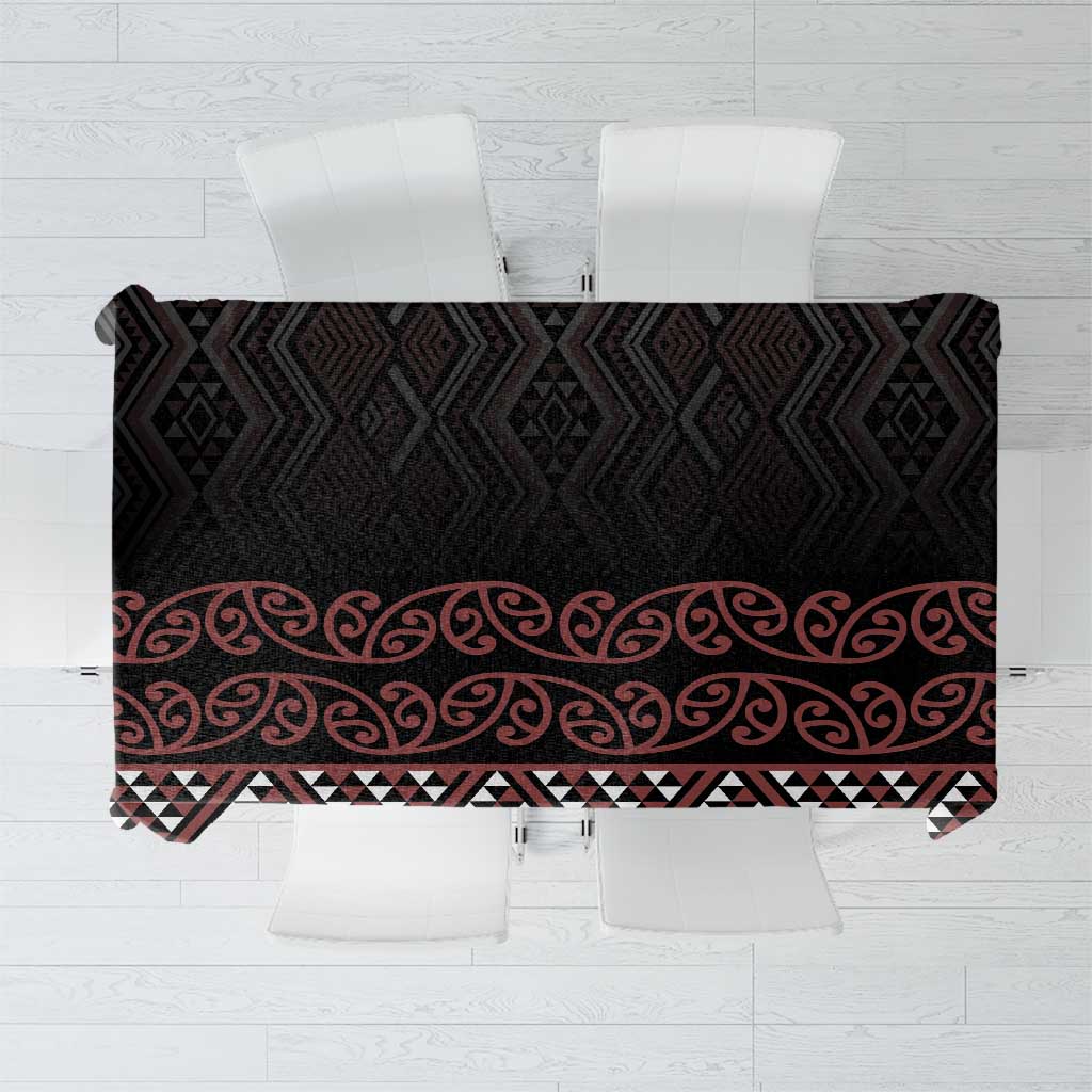 Maori Taniko Patterns Tablecloth Brown Niho Taniwha Mix Paatiki Motifs LT7 Brown - Polynesian Pride