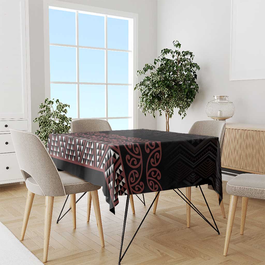 Maori Taniko Patterns Tablecloth Brown Niho Taniwha Mix Paatiki Motifs LT7 - Polynesian Pride