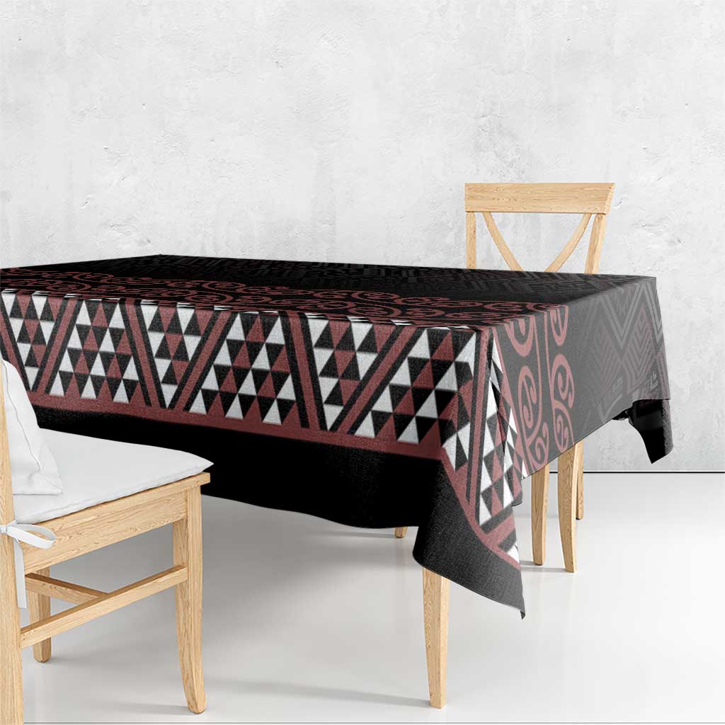 Maori Taniko Patterns Tablecloth Brown Niho Taniwha Mix Paatiki Motifs LT7 - Polynesian Pride