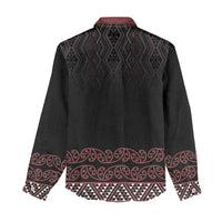Maori Taniko Patterns Women Casual Shirt Brown Niho Taniwha Mix Paatiki Motifs