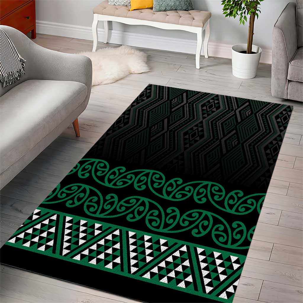 Maori Taniko Patterns Area Rug Pounamu Niho Taniwha Mix Paatiki Motifs