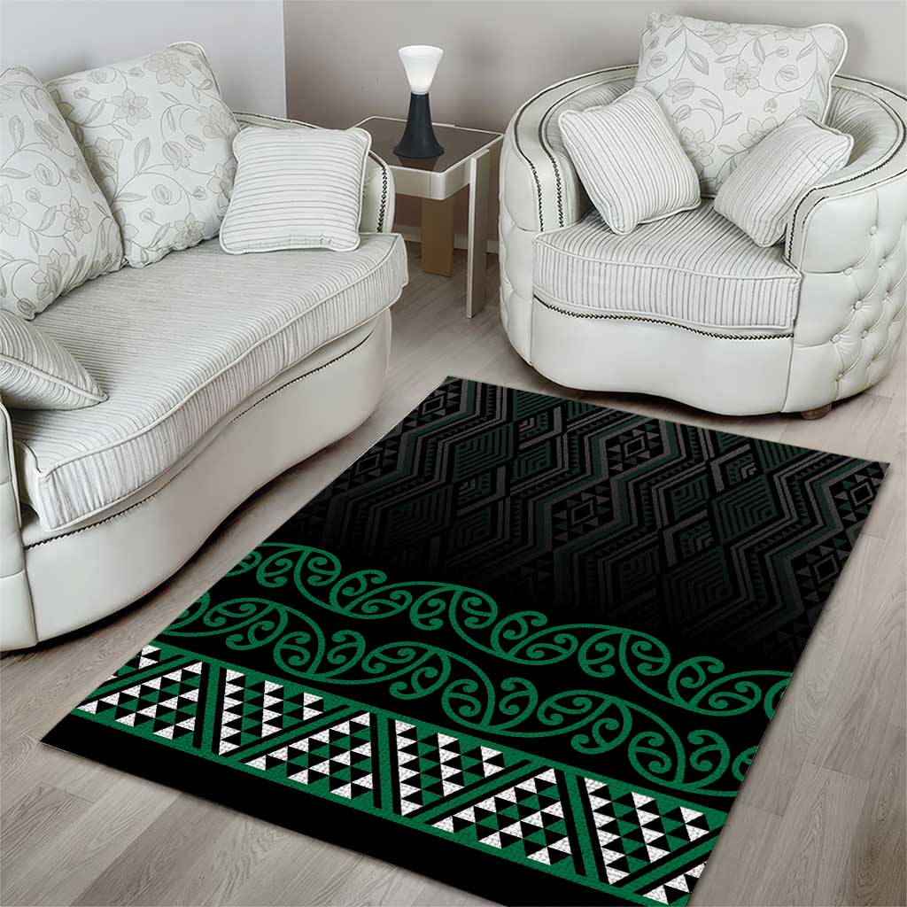 Maori Taniko Patterns Area Rug Pounamu Niho Taniwha Mix Paatiki Motifs