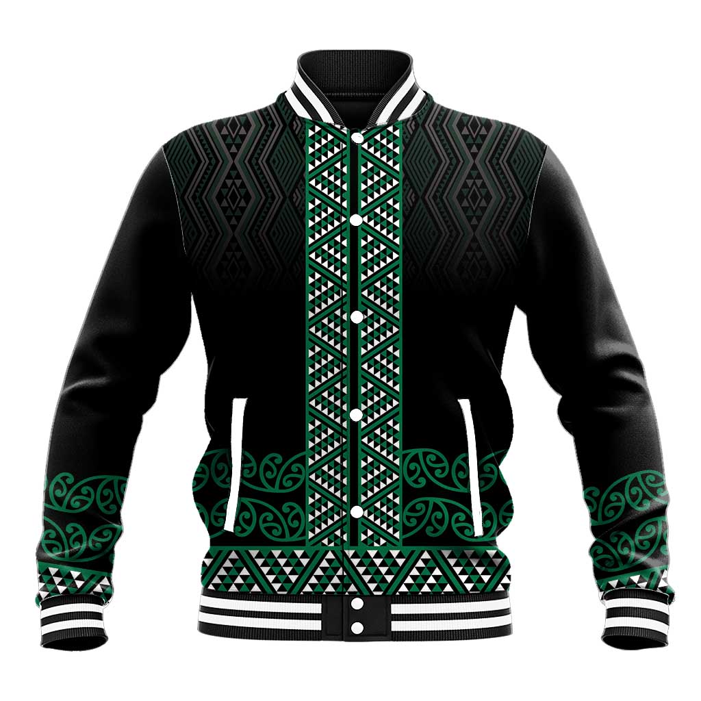 Maori Taniko Patterns Baseball Jacket Pounamu Niho Taniwha Mix Paatiki Motifs