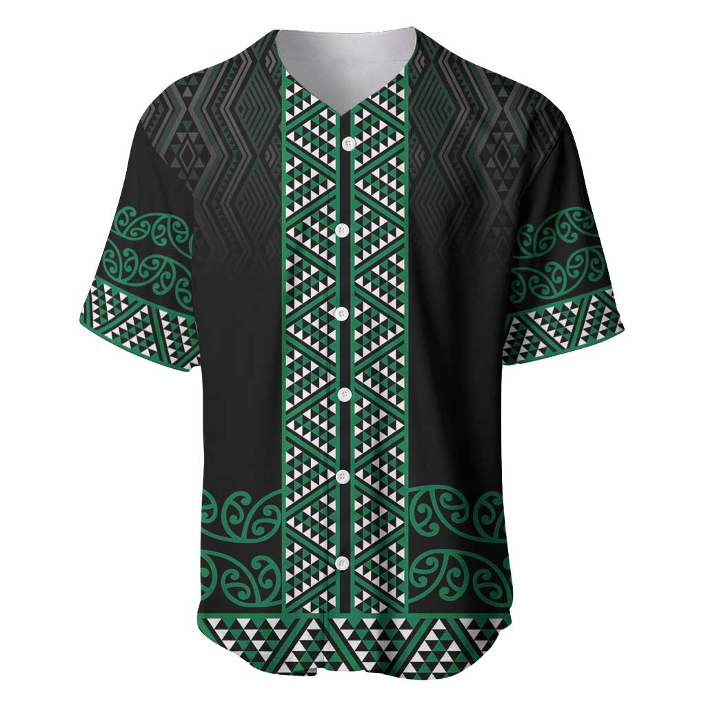 Maori Taniko Patterns Baseball Jersey Pounamu Niho Taniwha Mix Paatiki Motifs